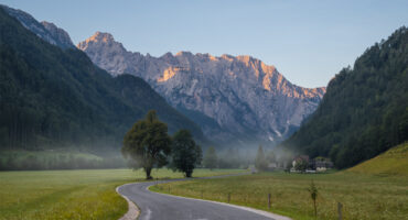 The,Famous,Road,At,Logarska,Valley,In,Slovenia,In,Morning