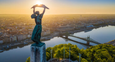 Budapest,,Hungary,-,Aerial,View,Of,The,Beautiful,Hungarian,Statue