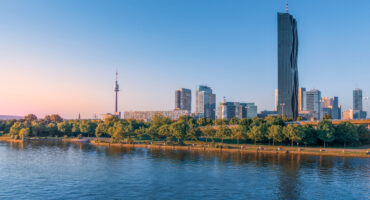 Beautiful,Cityscape,With,Modern,Buildings,,The,Tallest,Skyscraper,In,Austria
