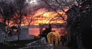 Advent,Time,Festive,Lighting,At,Trsat,Castle,During,Sunset,In