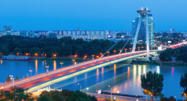 New,Bridge,Over,Danube,River,In,Bratislava,slovakia