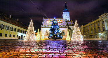Christmas,Light,In,Front,Of,The,St.,Marko's,Church,In
