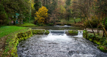 Spring,Of,The,Bosna,River,,Small,Waterfall,And,Park,Vrelo
