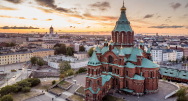 Aerial,View,Of,Uspenski,Cathedral,,Helsinki,Finland.,Tours,In,Helsinki.