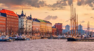 Helsinki,City,Skyline,,Cityscape,Of,Finland,At,Sunset