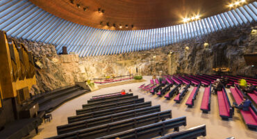 Helsinki,,Finland,-,February,11,,2017:,Inside,The,Temppeliaukion,Kirkko