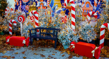 Christmas market in Varaždin, Croatia. Christmas decorations